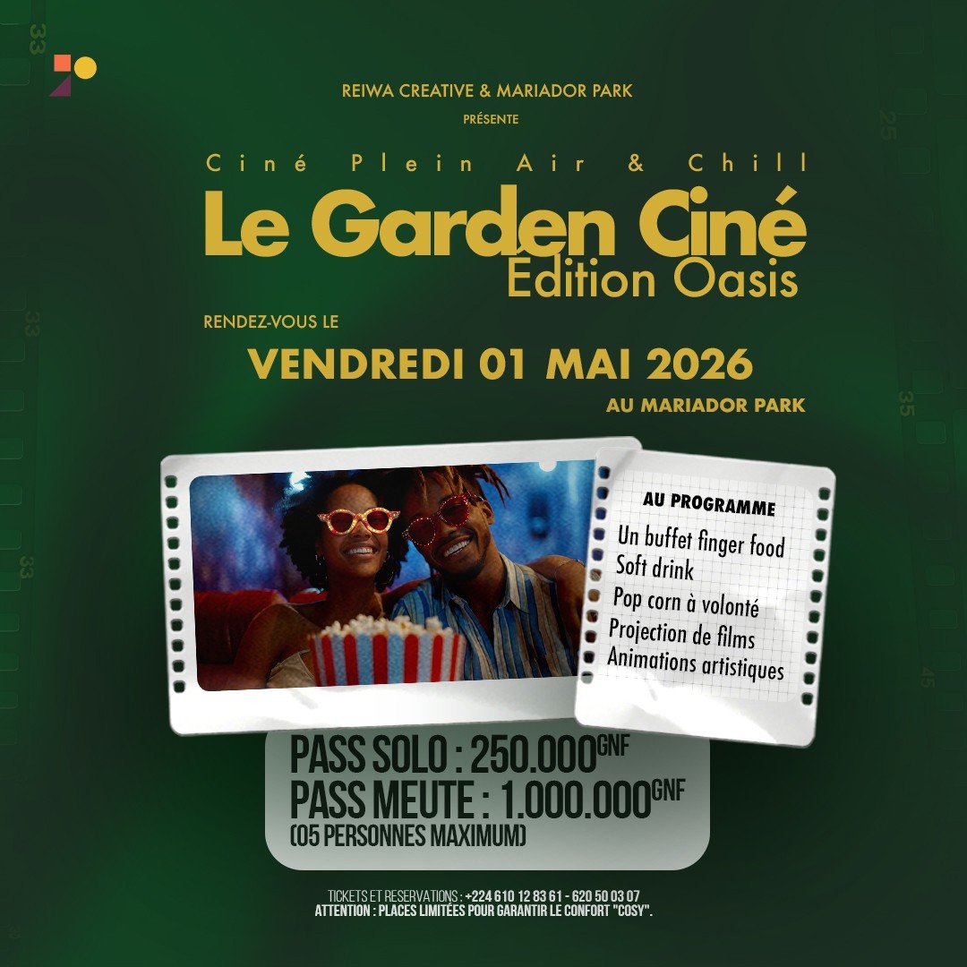 Garden Ciné Expérience – faire d&rsquo;une séance de cinéma en plein air le rendez-vous de saison que Conakry attend.